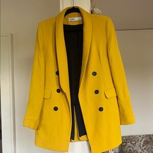 ZARA SIZE MEDIUM REGULAR FIT YELLOW/MUSTARD WOWEN’S BLAZER